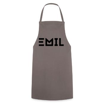 Prénom Emil - Tablier de cuisine - gris - Devant - AI Model Male 185 dark (185cm)