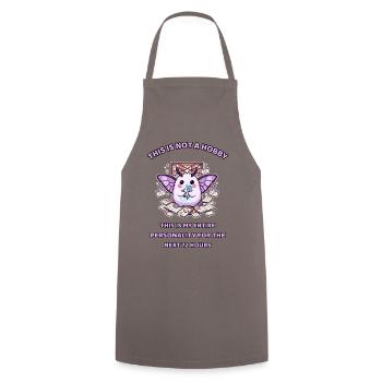 Six Hours of Research – Hyperfixation Moth - Cooking Apron - grey - Front - AI Model Male 185 dark (185cm)