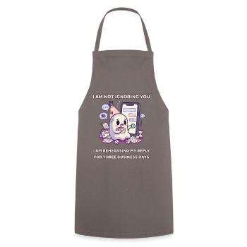 Je répète ma réponse pendant trois jours ouvrés - Tablier de cuisine - gris - Devant - AI Model Male 185 dark (185cm)