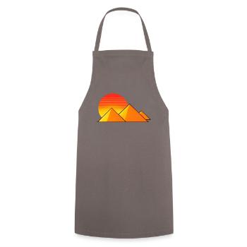 Sonnenuntergang über Pyramiden - Kochschürze - Grau - Vorne - AI Model Male 185 dark (185cm)