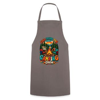  Camping Crew – Campfires with friends, - Kochschürze - Grau - Vorne - AI Model Male 185 dark (185cm)