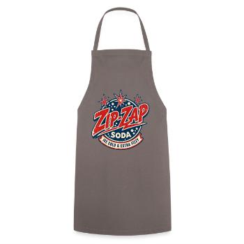 Zip-Zap Retro Soda - Kochschürze - Grau - Vorne - AI Model Male 185 dark (185cm)