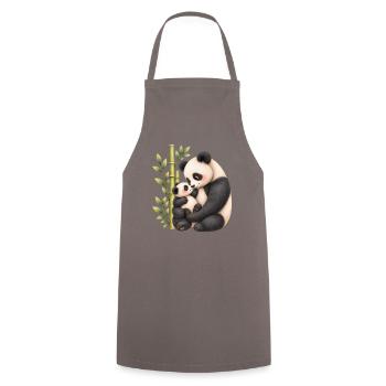 Panda-Zärtlichkeit – Mama und ihr Junges - Kochschürze - Grau - Vorne - AI Model Male 185 dark (185cm)