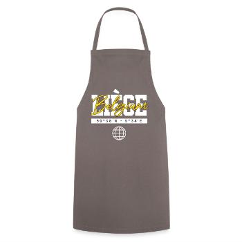 Lüttich Belgien Koordinaten Reise Souvenir - Kochschürze - Grau - Vorne - AI Model Male 185 dark (185cm)