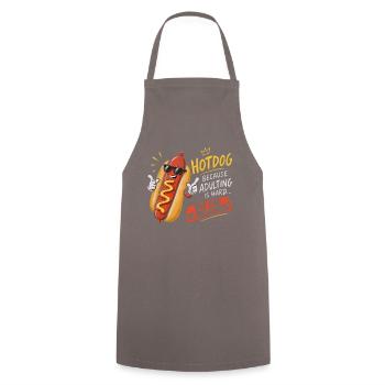 Freche Sonnenbrillen-Hotdog: Erwachsenen-Pause - Kochschürze - Grau - Vorne - AI Model Male 185 dark (185cm)
