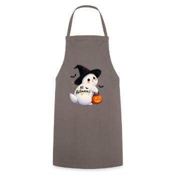 Süßes Halloween-Kaninchen mit Hexenhut - Kochschürze - Grau - Vorne - AI Model Male 185 dark (185cm)