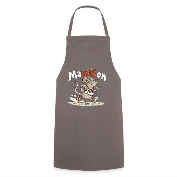 Maratton Ratte Marathon Läufer Humor Design - Kochschürze - Grau - Vorne - AI Model Male 185 dark (185cm)