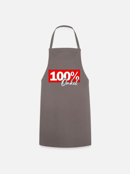 100% Onkel – roter Layout-Print - Kochschürze - Grau