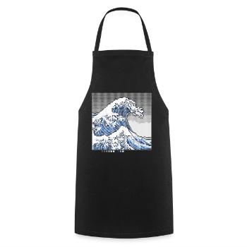 The Great Wave Off Knittingawa - Cooking Apron - black - Front - AI Model Male 185 dark (185cm)