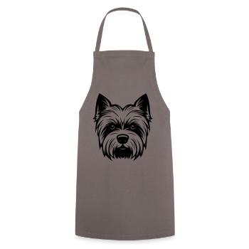Yorkshire Terrier Dog Head - Cooking Apron - grey - Front - AI Model Male 185 dark (185cm)