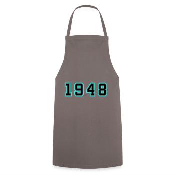 1948 Year Birthday - Cooking Apron - grey - Front - AI Model Male 185 dark (185cm)