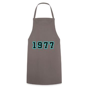 1977 Jahr Geburtstag - Kochschürze - Grau - Vorne - AI Model Male 185 dark (185cm)