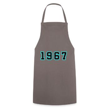 1967 Jahr Geburtstag - Kochschürze - Grau - Vorne - AI Model Male 185 dark (185cm)