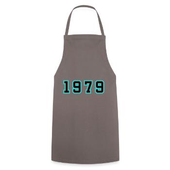 1979 Année Anniversaire - Tablier de cuisine - gris - Devant - AI Model Male 185 dark (185cm)