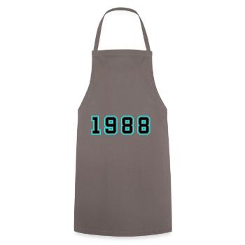 1988 Year Birthday - Cooking Apron - grey - Front - AI Model Male 185 dark (185cm)