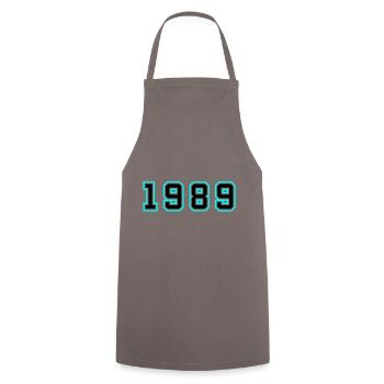 1989 Année Anniversaire - Tablier de cuisine - gris - Devant - AI Model Male 185 dark (185cm)