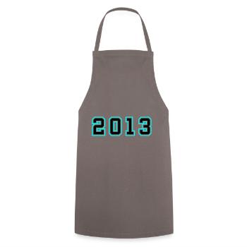 2013 Year Birthday - Cooking Apron - grey - Front - AI Model Male 185 dark (185cm)