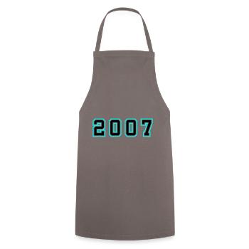 2007 Year Birthday - Cooking Apron - grey - Front - AI Model Male 185 dark (185cm)