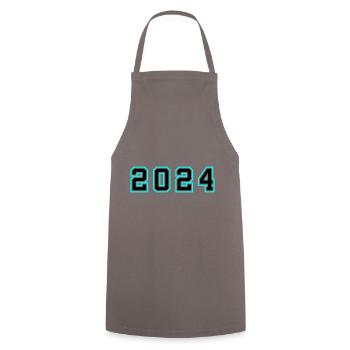 Année 2024 Anniversaire - Tablier de cuisine - gris - Devant - AI Model Male 185 dark (185cm)