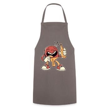Table tennis bat with beer bottle beer plays - Cooking Apron - grey - Front - AI Model Male 185 dark (185cm)
