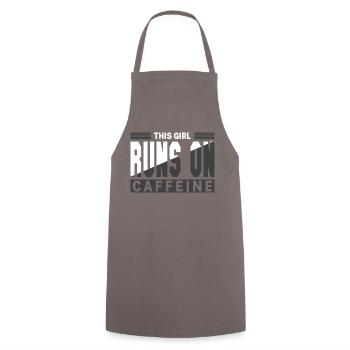 This Girl Runs On Caffeine - Caffeine Saying - Cooking Apron - grey - Front - AI Model Male 185 dark (185cm)