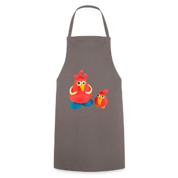 crazy chickens - Cooking Apron - grey - Front - AI Model Male 185 dark (185cm)