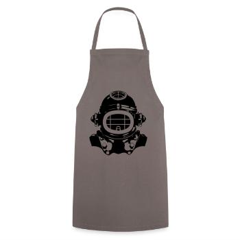 Diving Helmet Diving Apnea Vintage - Cooking Apron - grey - Front - AI Model Male 185 dark (185cm)