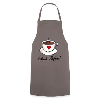 Erstmal Kaffee Ich liebe Kaffee - Kochschürze - Grau - Vorne - AI Model Male 185 dark (185cm)