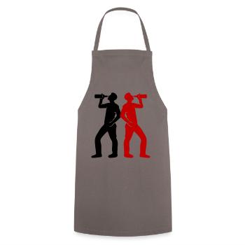 Drinker Beer Silhouette - Cooking Apron - grey - Front - AI Model Male 185 dark (185cm)