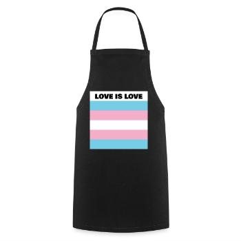 LOVE IS LOVE TRANS Flagge - Kochschürze - Schwarz - Vorne - AI Model Male 185 dark (185cm)