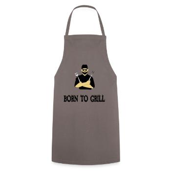 Grillades au barbecue - Tablier de cuisine - gris - Devant - AI Model Male 185 dark (185cm)