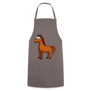 Pferd Comic Tier - Kochschürze - Grau - Vorne - AI Model Male 185 dark (185cm)