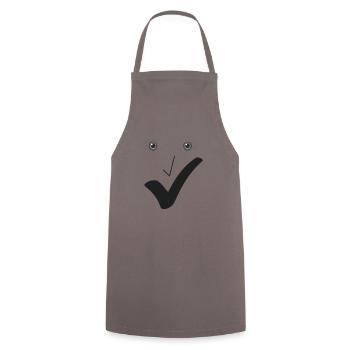 Feines Lächeln Feines Gesicht A02. - Kochschürze - Grau - Vorne - AI Model Male 185 dark (185cm)