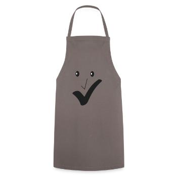 Fine smile - Fine face A04. - Cooking Apron - grey - Front - AI Model Male 185 dark (185cm)