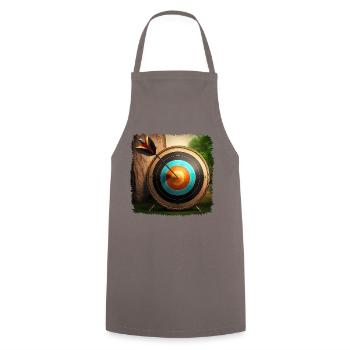 Archery requires high precision - Cooking Apron - grey - Front - AI Model Male 185 dark (185cm)