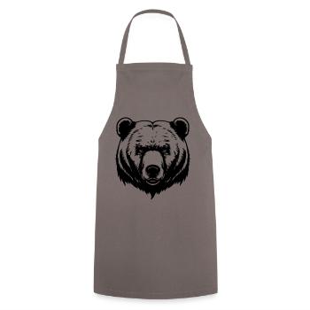 Tête de grizzli d’ours - Tablier de cuisine - gris - Devant - AI Model Male 185 dark (185cm)