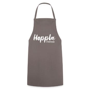 Hoppla fünfzig - 50. Geburtstag - Happy Birthday - Kochschürze - Grau - Vorne - AI Model Male 185 dark (185cm)