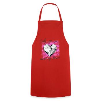 Only you can mend my heart - Tablier de cuisine - rouge - Devant - AI Model Male 185 dark (185cm)