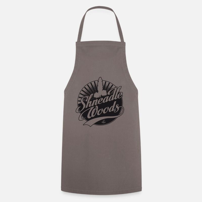 Lettrage à la main "Shneadle Woods" - Tablier de cuisine - gris