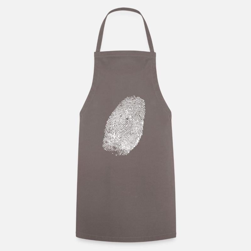 Fingerprint (White) - Cooking Apron - grey