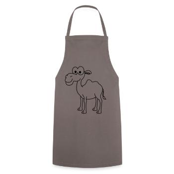 Kamel Comic - Kochschürze - Grau - Vorne - AI Model Male 185 dark (185cm)