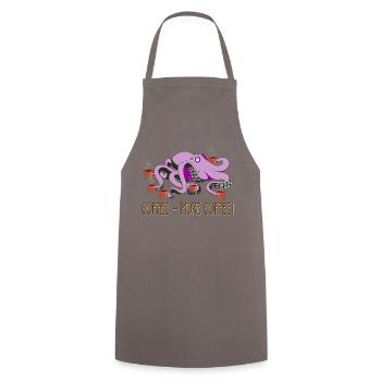 OktoCoffee – Oktopus braucht mehr Kaffee - Kochschürze - Grau - Vorne - AI Model Male 185 dark (185cm)