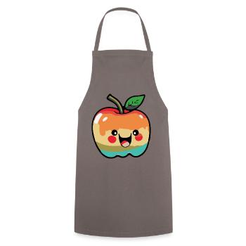 Apfel Comic - Kochschürze - Grau - Vorne - AI Model Male 185 dark (185cm)