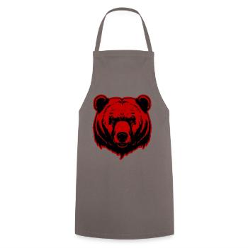 Bear Grizzly Head - Cooking Apron - grey - Front - AI Model Male 185 dark (185cm)