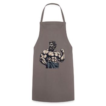 Bodybuilder Bodybuilding Muscles - Cooking Apron - grey - Front - AI Model Male 185 dark (185cm)