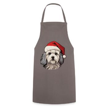 Maltese Dog Christmas Funny Xmas - Cooking Apron - grey - Front - AI Model Male 185 dark (185cm)