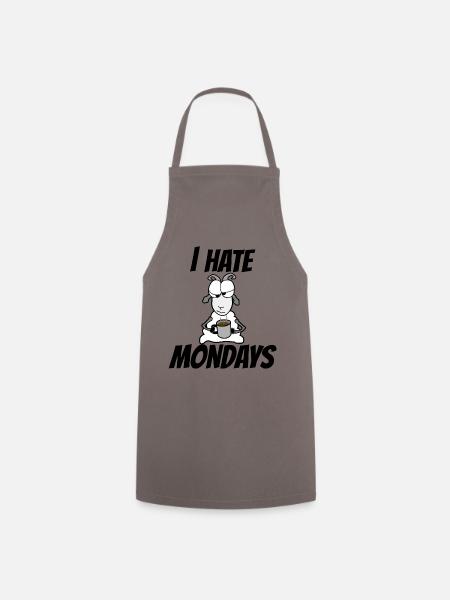 I hate mondays. Ich hasse Montag. Kein Bock - Kochschürze - Grau