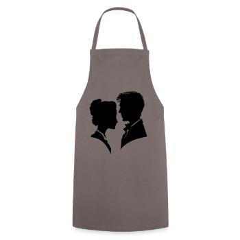 Ehepaar Hochzeit Couple Heirat - Kochschürze - Grau - Vorne - AI Model Male 185 dark (185cm)