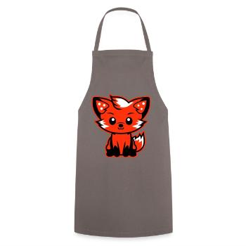 Fuchs Comic - Kochschürze - Grau - Vorne - AI Model Male 185 dark (185cm)