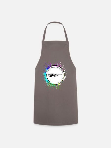 Pfanne Logo Bunt Kochen - Kochschürze - Grau